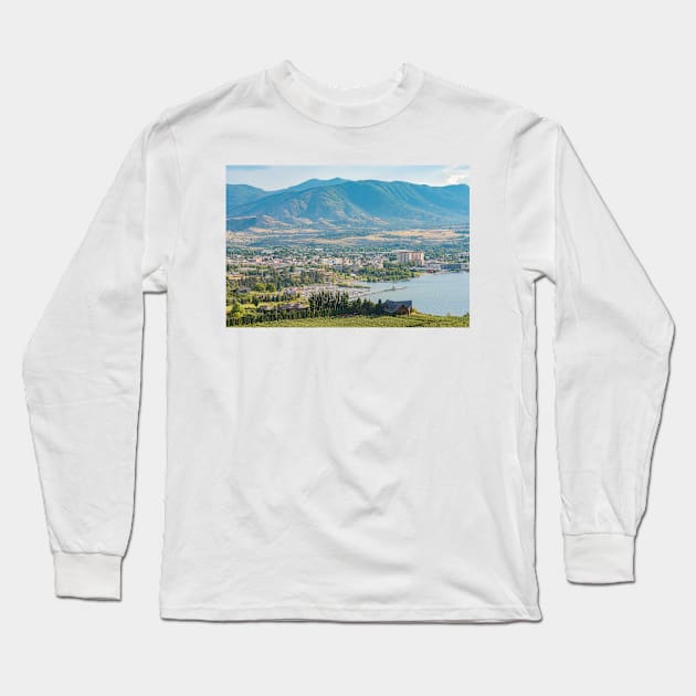 Penticton British Columbia Scenic View in Summer Long Sleeve T-Shirt by Amy-K-Mitchell